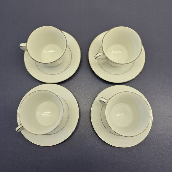 NORITAKE Rainer 6909 Cups & Saucers Set of 4 Vintage Tea Coffee Vintage - Picture 2 of 7
